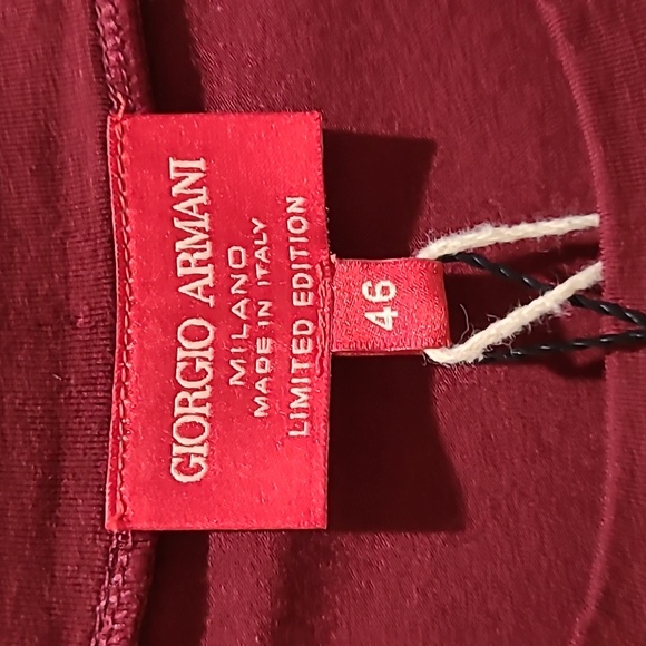 NWT Giorgio Armani Milano Limited Edition Men's T-Shirt Size: 46 S Small Maroon - Picture 5 of 12